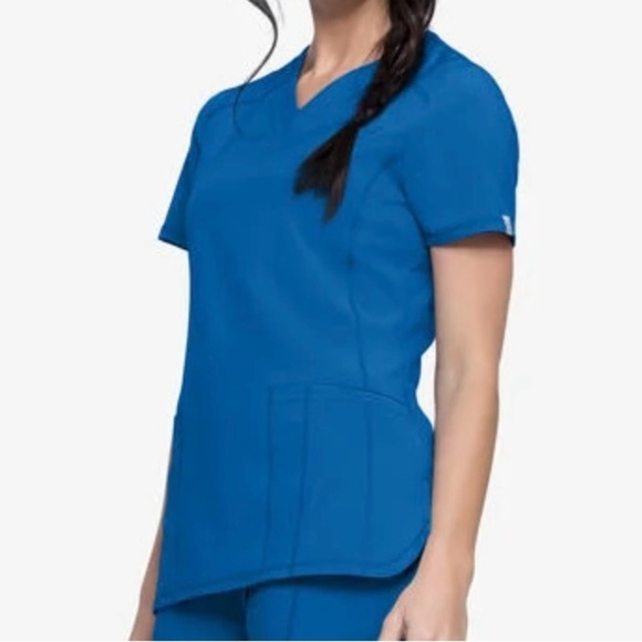 Cherokee Infinity Royal Blue Scrub Top - Picture 1 of 8